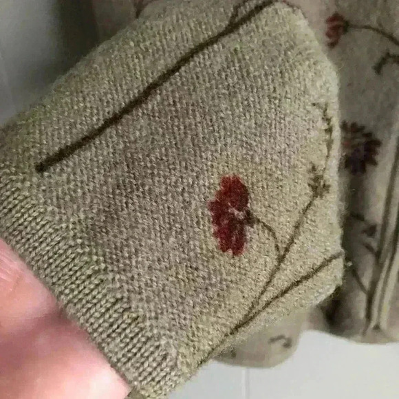 Wondra Wool By Knitting Needless Zip Up Faux Fur Collar Jacket Size S - Picture 4 of 7